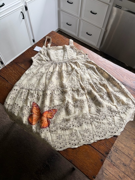 Paper  Lace Eyelet Sundress or top with Butterflies and roses NWT small - Picture 9 of 10